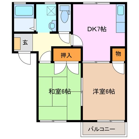 鈴鹿グリーンビレッジＤ棟の物件間取画像